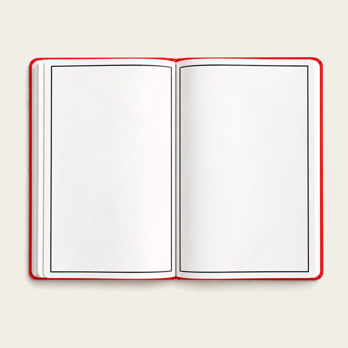 Infinote Classic Reusable Stone Paper AI Smart Notebook – Scarlet Red, open blank pages