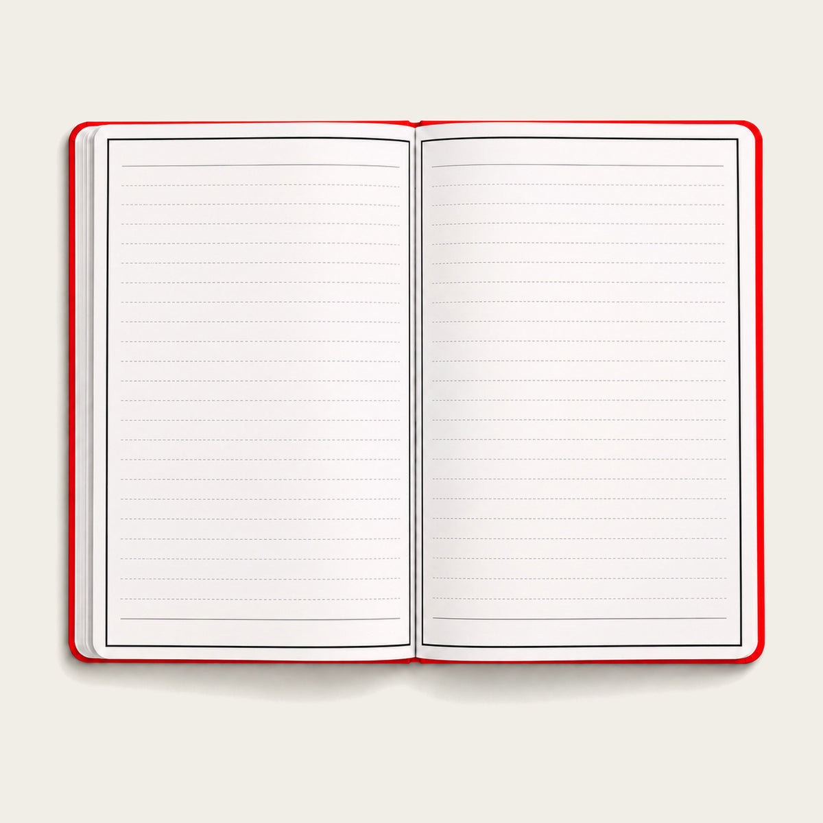 Infinote Classic Reusable Stone Paper AI Smart Notebook – Scarlet Red, open ruled pages