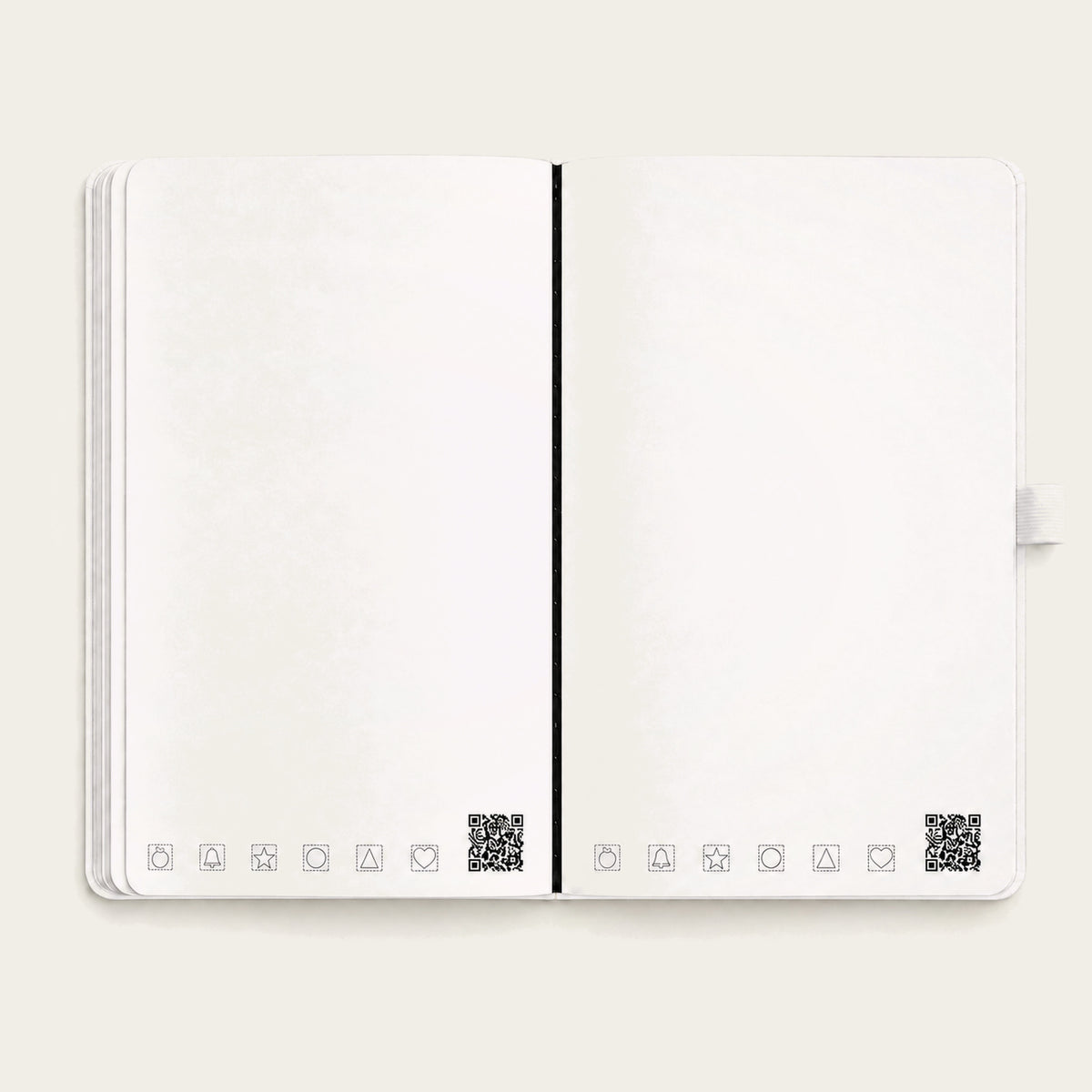 Infinote Classic Reusable Stone Paper AI Smart Notebook – White, open blank pages