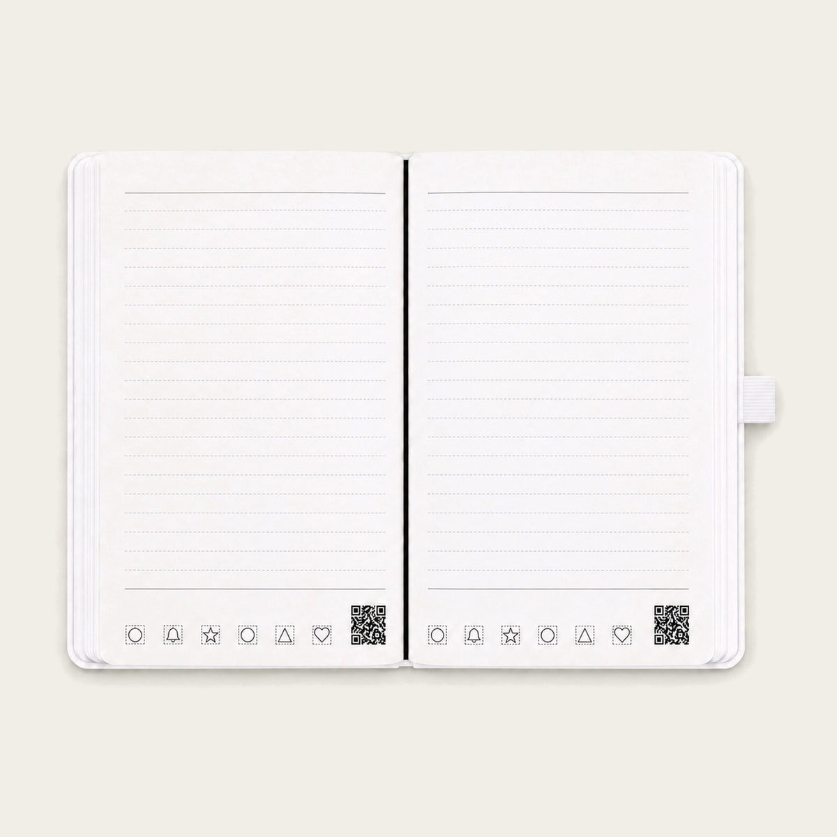 Infinote Classic Reusable Stone Paper AI Smart Notebook – White, open ruled pages