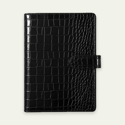 Infinote Elite Croc Limited Edition AI Planner Smart Notebook, Black Croc, front view