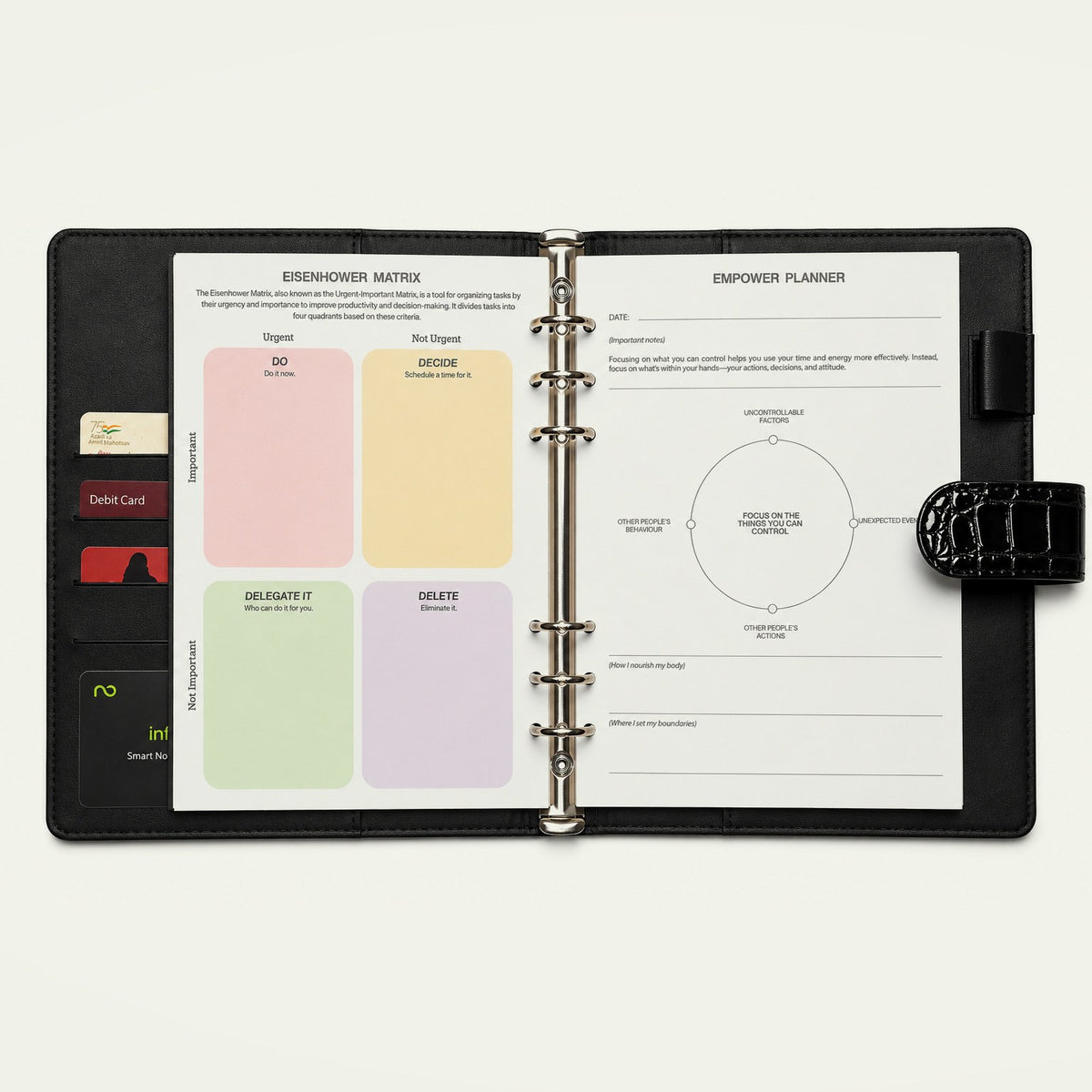 Infinote Elite Croc Limited Edition AI Planner Smart Notebook, Black Croc, planner pages