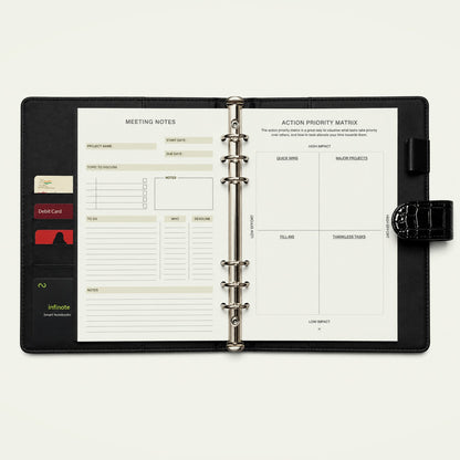 Infinote Elite Croc Limited Edition AI Planner Smart Notebook, Black Croc, planner pages