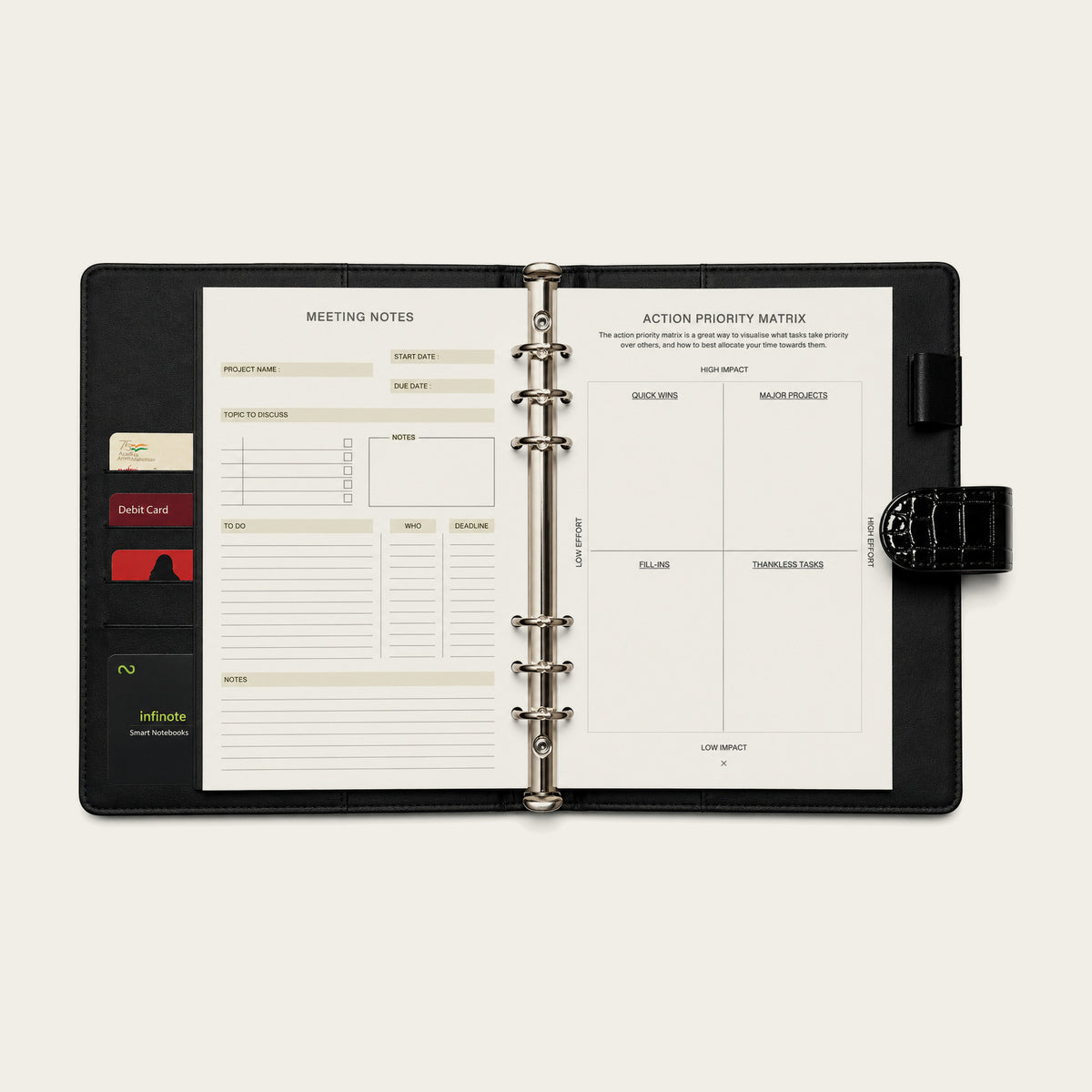 Infinote Elite Croc Limited Edition AI Planner Smart Notebook – Black Croc, planner pages 2