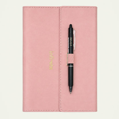 Infinote Elite Series AI Planner Smart Notebook – Pink, front view