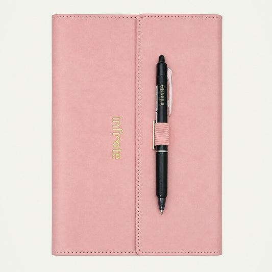 Infinote Elite Series AI Planner Smart Notebook – Pink, front view