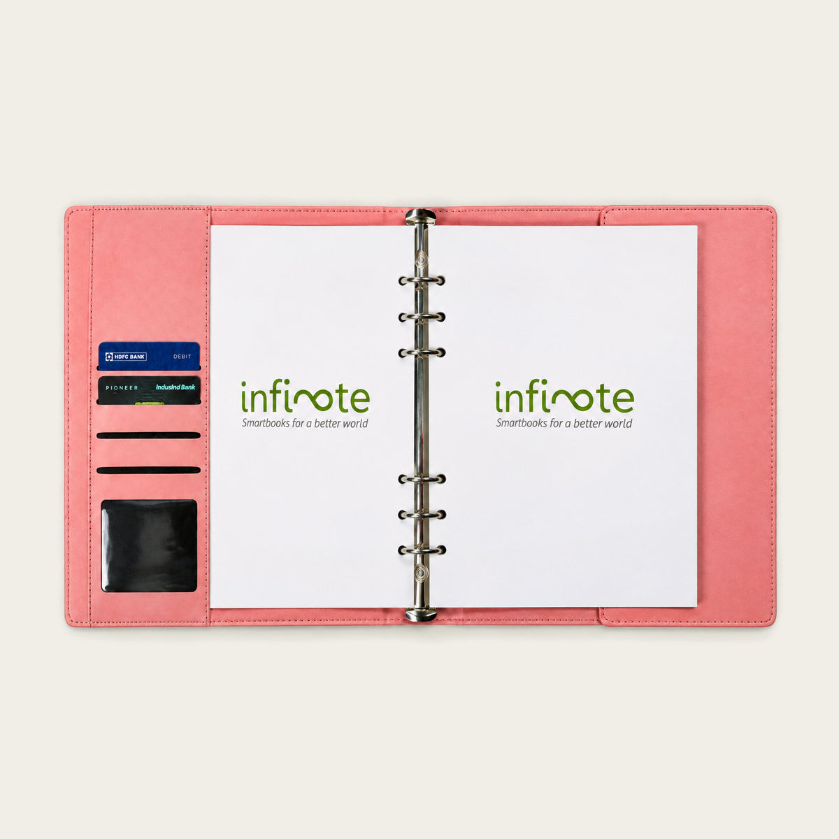 Infinote Elite Series AI Planner Smart Notebook – Pink, inside back pocket