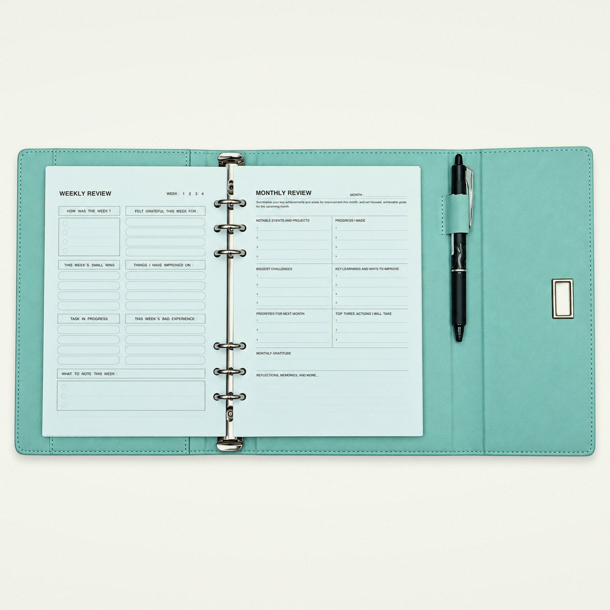 Infinote Elite Series AI Planner Smart Notebook – Seafoam, planner pages