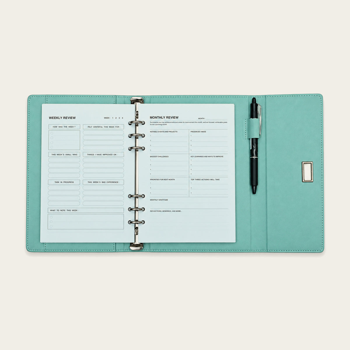 Infinote Elite Series AI Planner Smart Notebook – Seafoam, planner pages 1