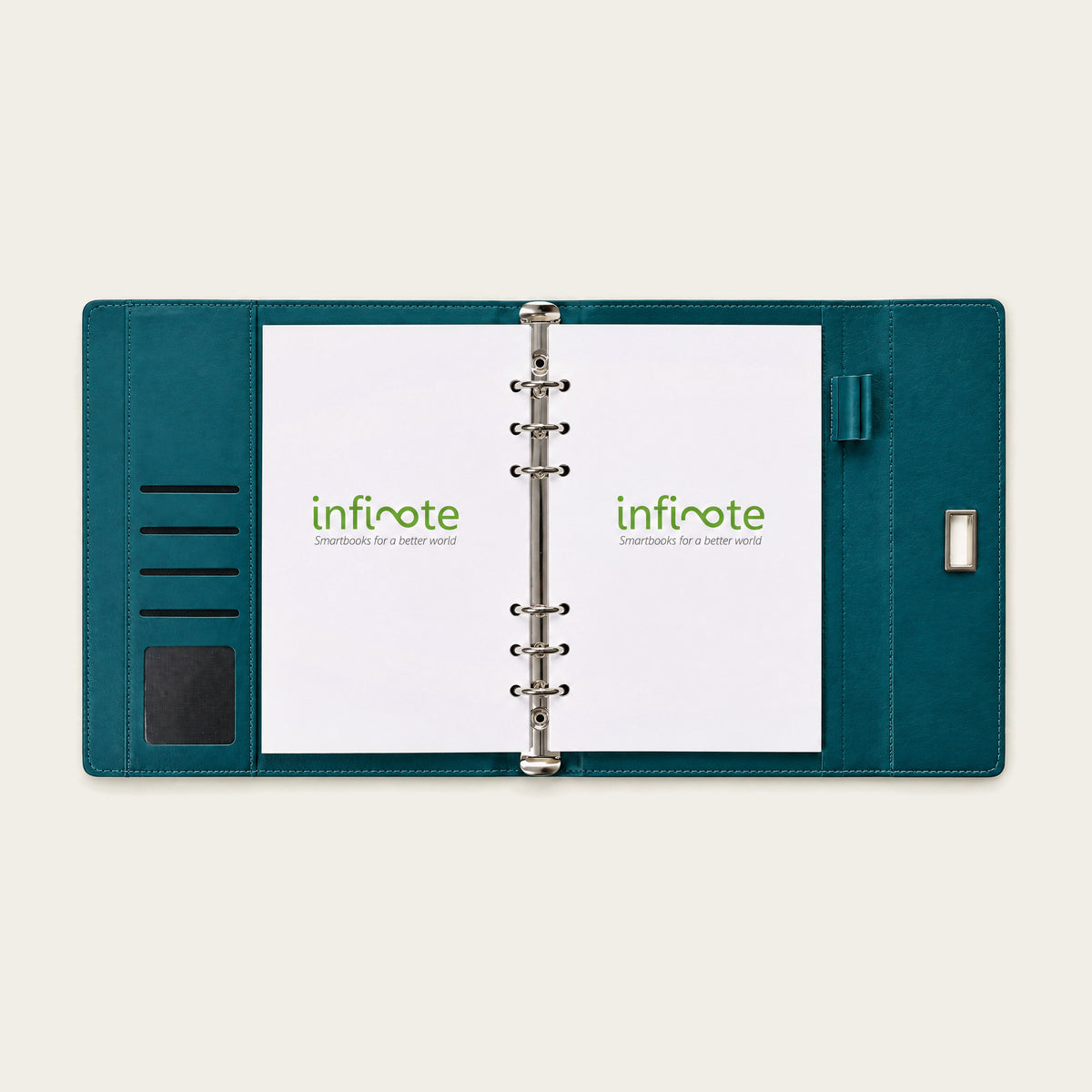 Infinote Elite Series AI Planner Smart Notebook – Turquoise, inside back pocket