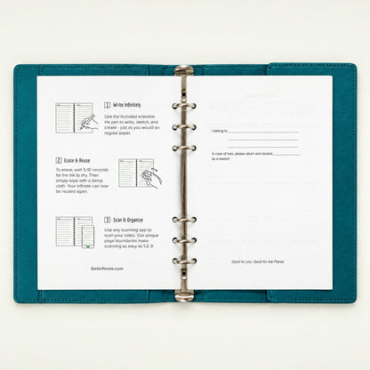 Infinote Elite Series AI Planner Smart Notebook – Turquoise, instructions page