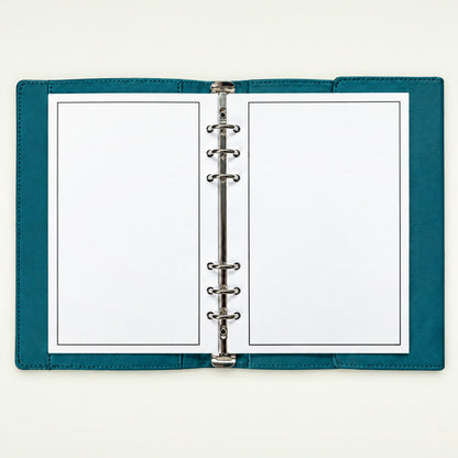 Infinote Elite Series AI Planner Smart Notebook – Turquoise, open, blank pages