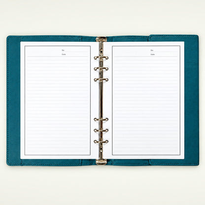 Infinote Elite Series AI Planner Smart Notebook – Turquoise, open, ruled and blank pages