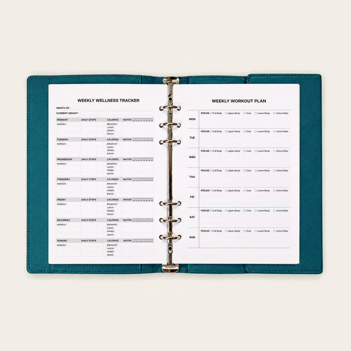Infinote Elite Series AI Planner Smart Notebook – Turquoise, planner pages 1