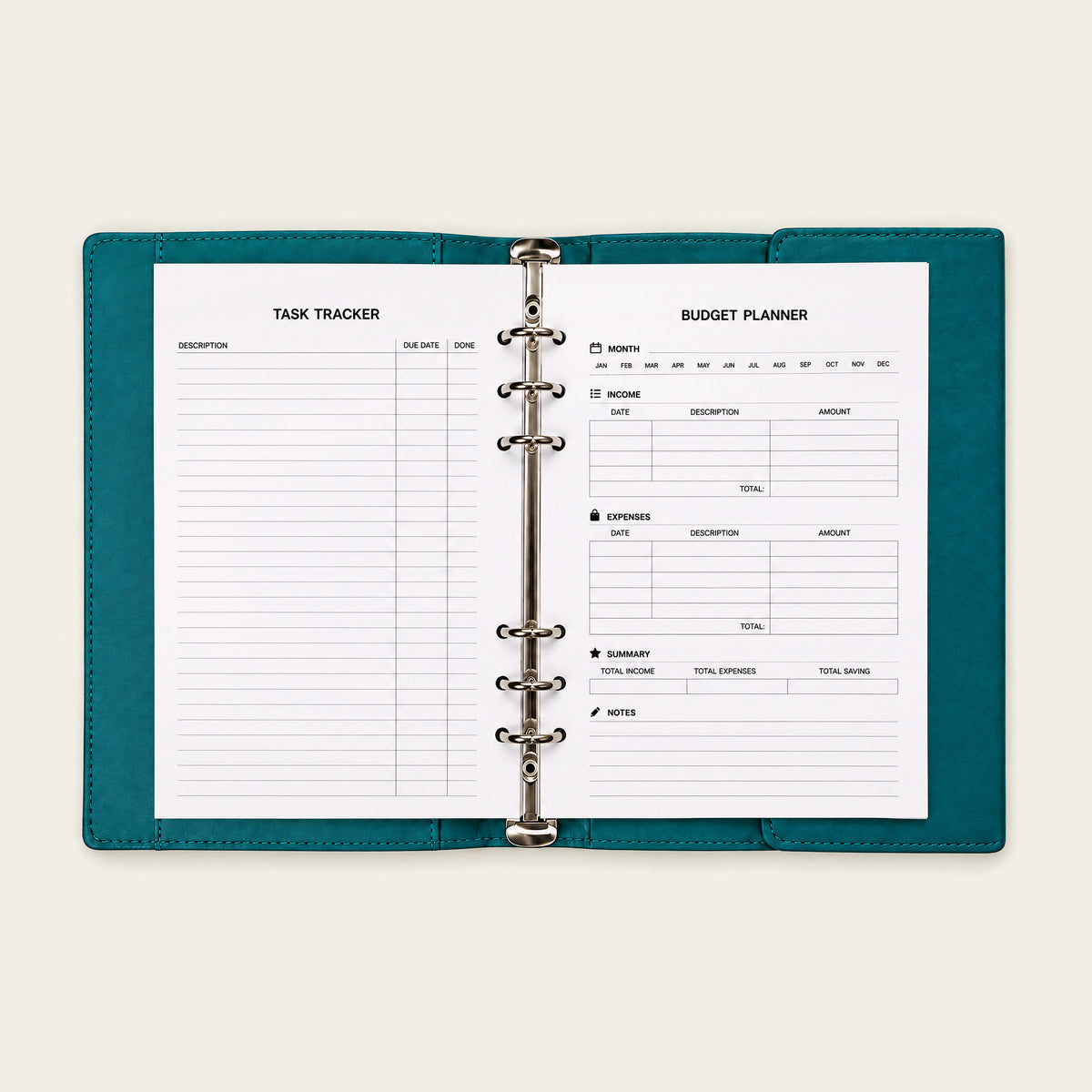 Infinote Elite Series AI Planner Smart Notebook – Turquoise, planner pages 2
