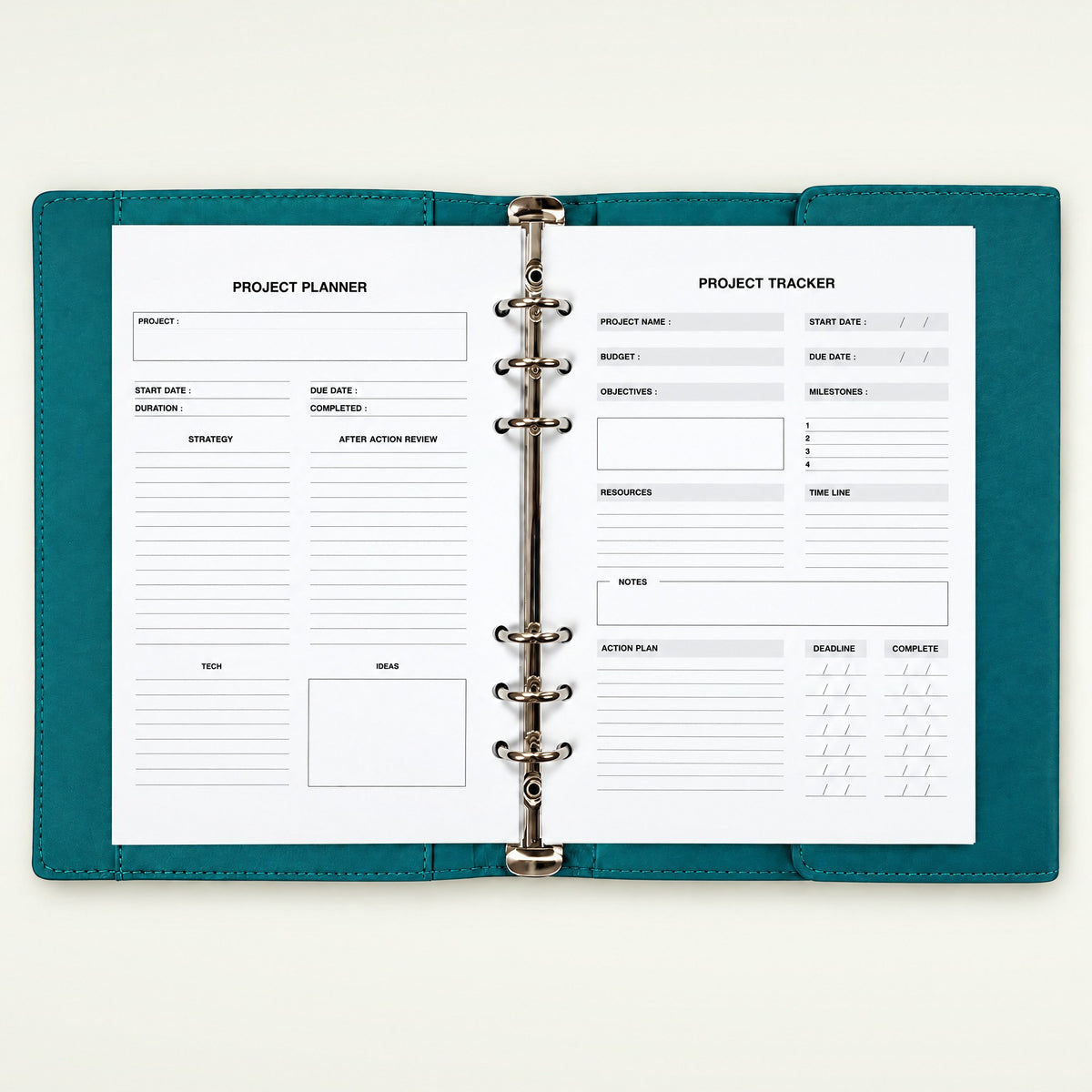Infinote Elite Series AI Planner Smart Notebook – Turquoise, planner pages