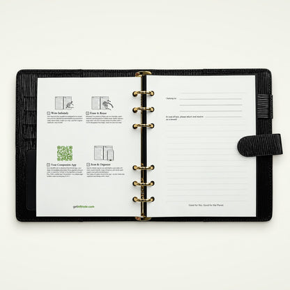 Infinote Executive Mini AI Smart Notebook – Black, instructions page