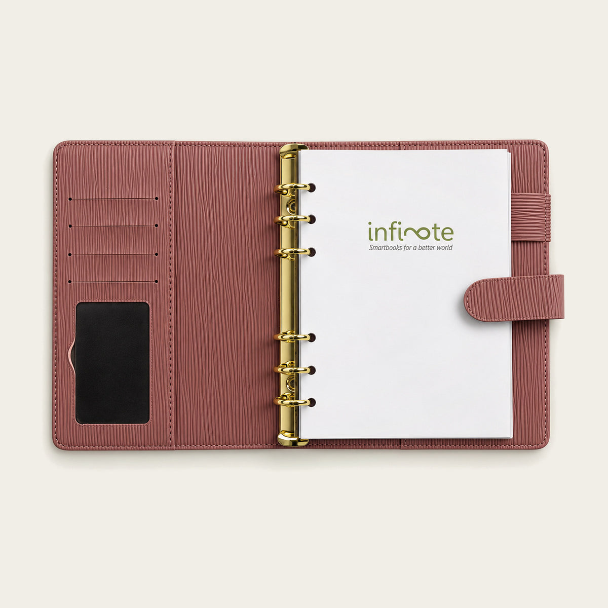 Infinote Executive Mini AI Smart Notebook – Mauve, branding page