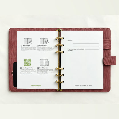 Infinote Executive Mini AI Smart Notebook – Mauve, instructions page