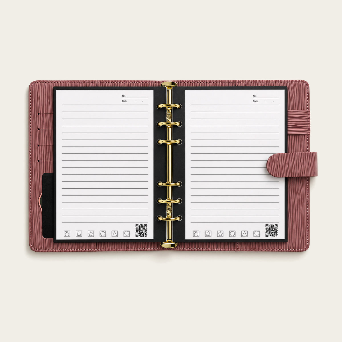 Infinote Executive Mini AI Smart Notebook – Mauve, open ruled pages