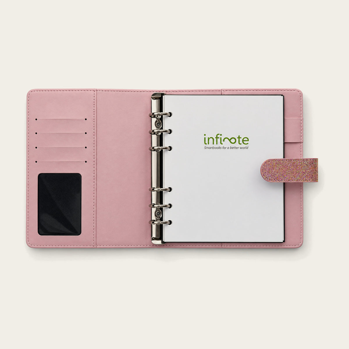 Infinote Executive Mini AI Smart Notebook – Pink, branding page