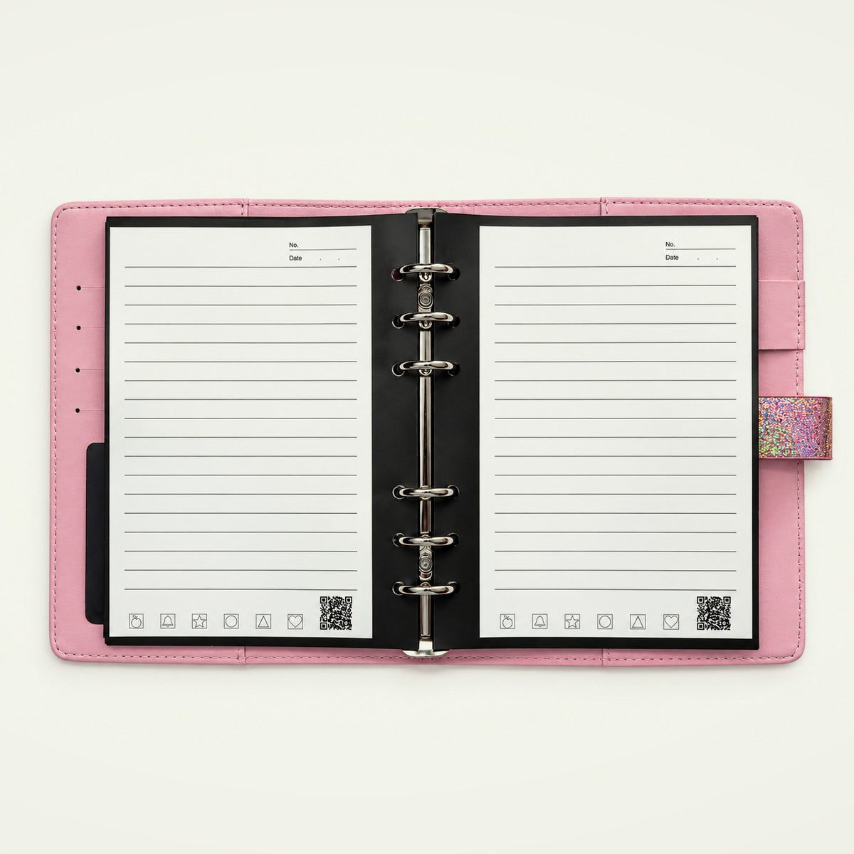 Infinote Executive Mini AI Smart Notebook – Pink, open, ruled pages