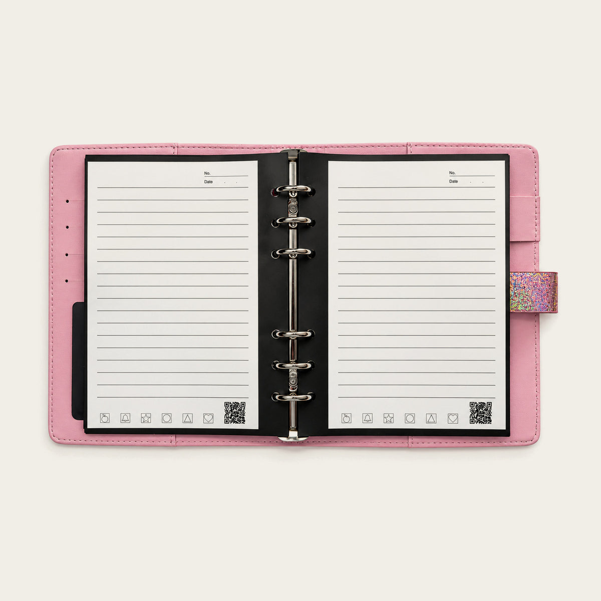 Infinote Executive Mini AI Smart Notebook – Pink, open ruled pages