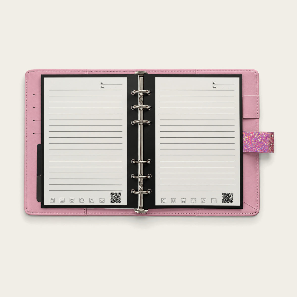 Infinote Executive Mini AI Smart Notebook – Rose Gold, open ruled pages