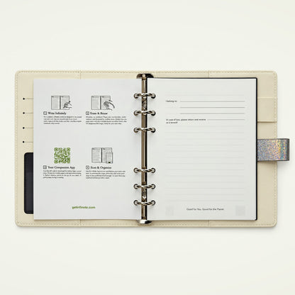 Infinote Executive Mini AI Smart Notebook – Silver, instructions page