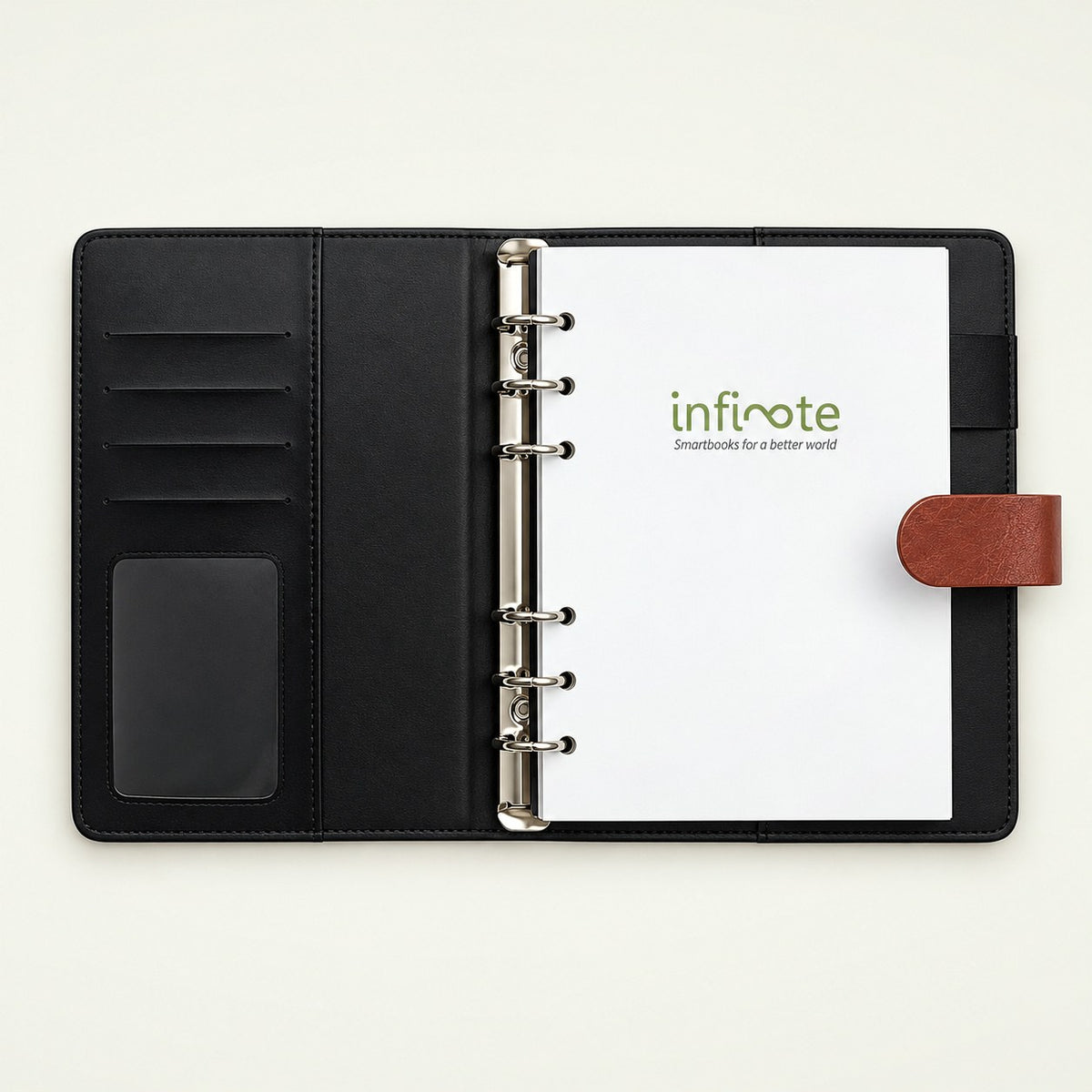 Infinote Executive Mini AI Smart Notebook – Tan Brown, branding page