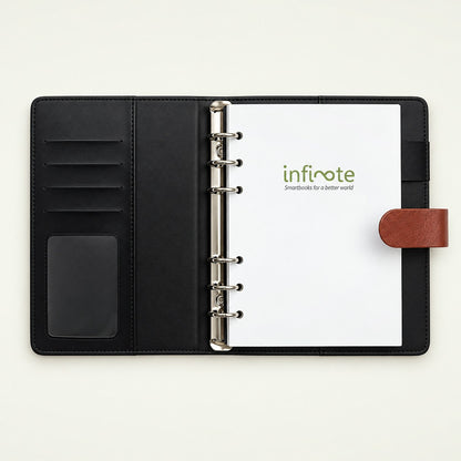 Infinote Executive Mini AI Smart Notebook – Tan Brown, branding page