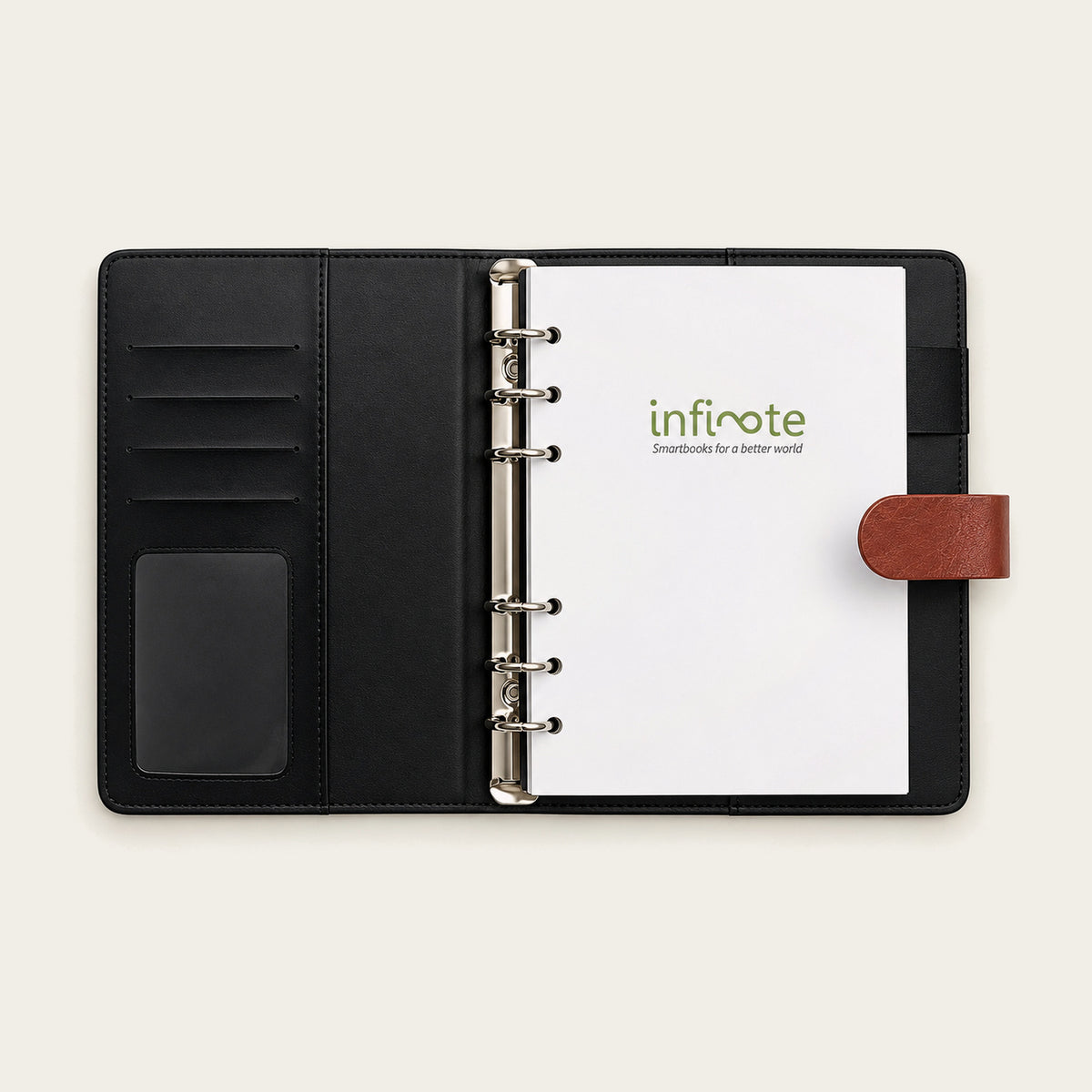 Infinote Executive Mini AI Smart Notebook – Tan Brown, branding page