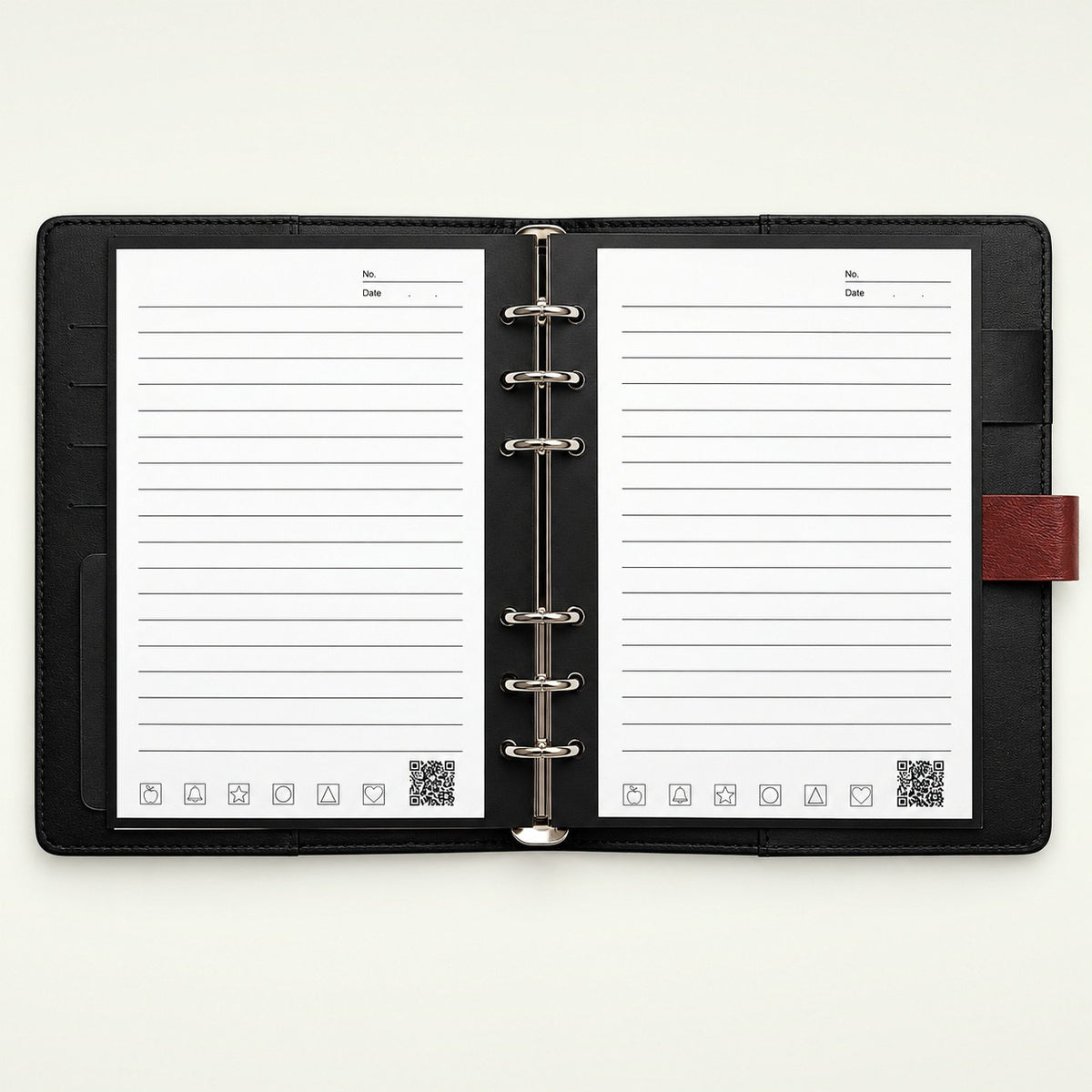 Infinote Executive Mini AI Smart Notebook – Tan Brown, open, ruled pages