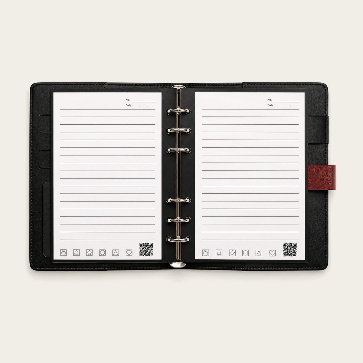 Infinote Executive Mini AI Smart Notebook – Tan Brown, open ruled pages