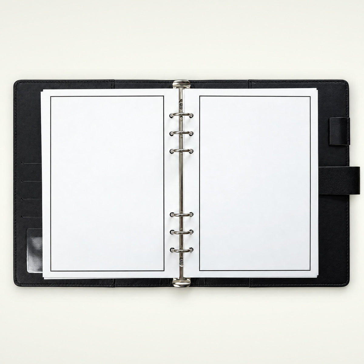 Infinote Executive Series AI Planner Smart Notebook – Black, open, blank pages