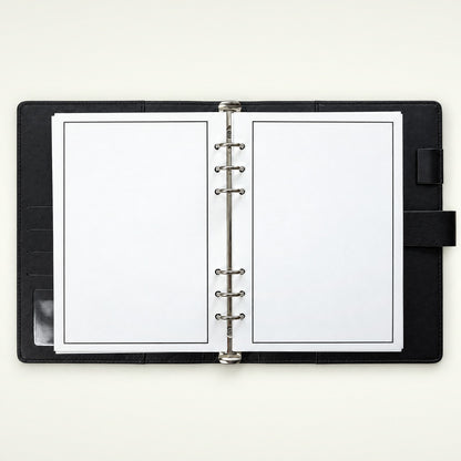 Infinote Executive Series AI Planner Smart Notebook – Black, open, blank pages