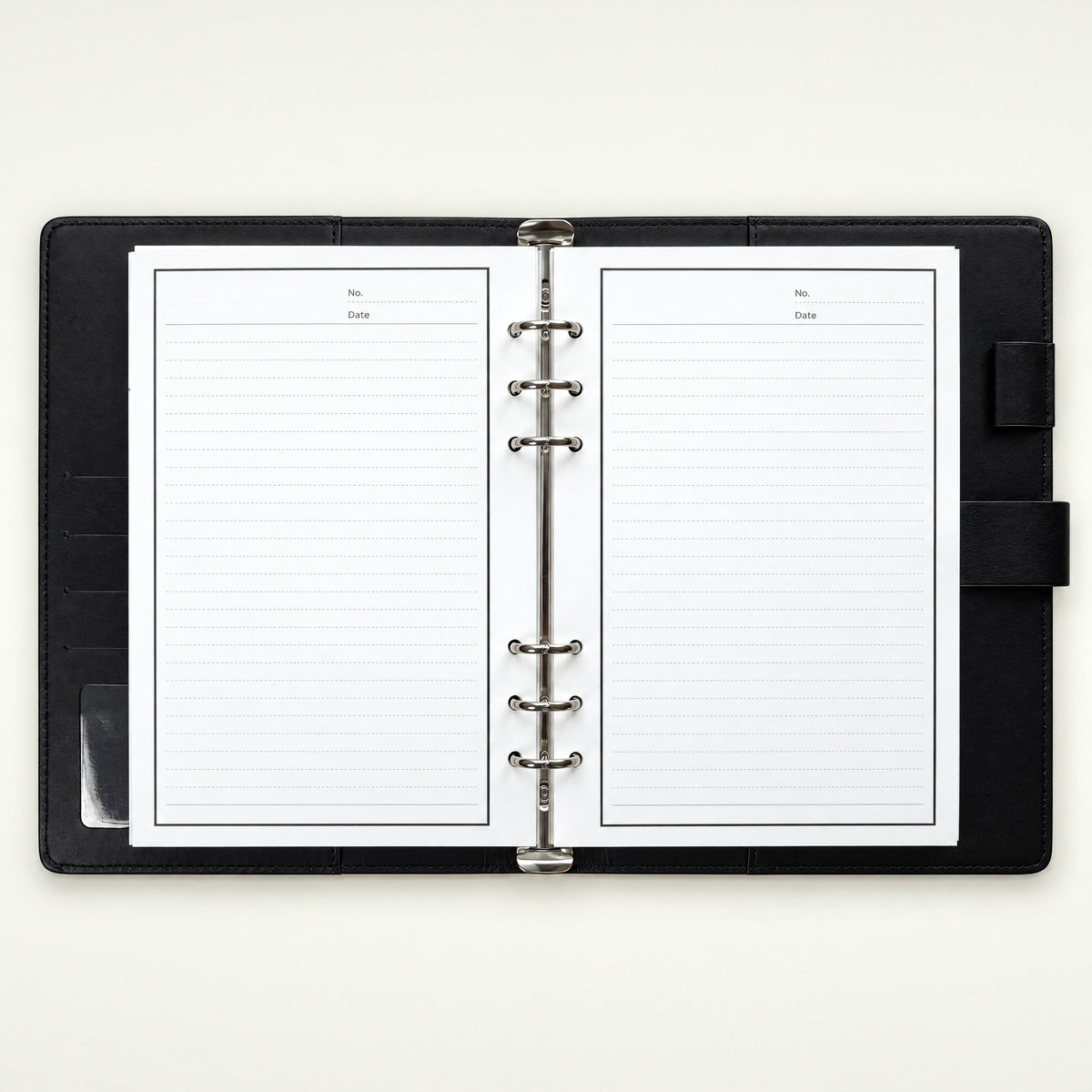 Infinote Executive Series AI Planner Smart Notebook – Black, open, ruled pages