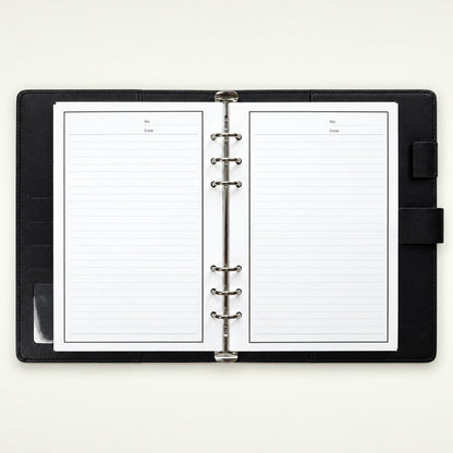 Infinote Executive Series AI Planner Smart Notebook – Black, open, ruled pages