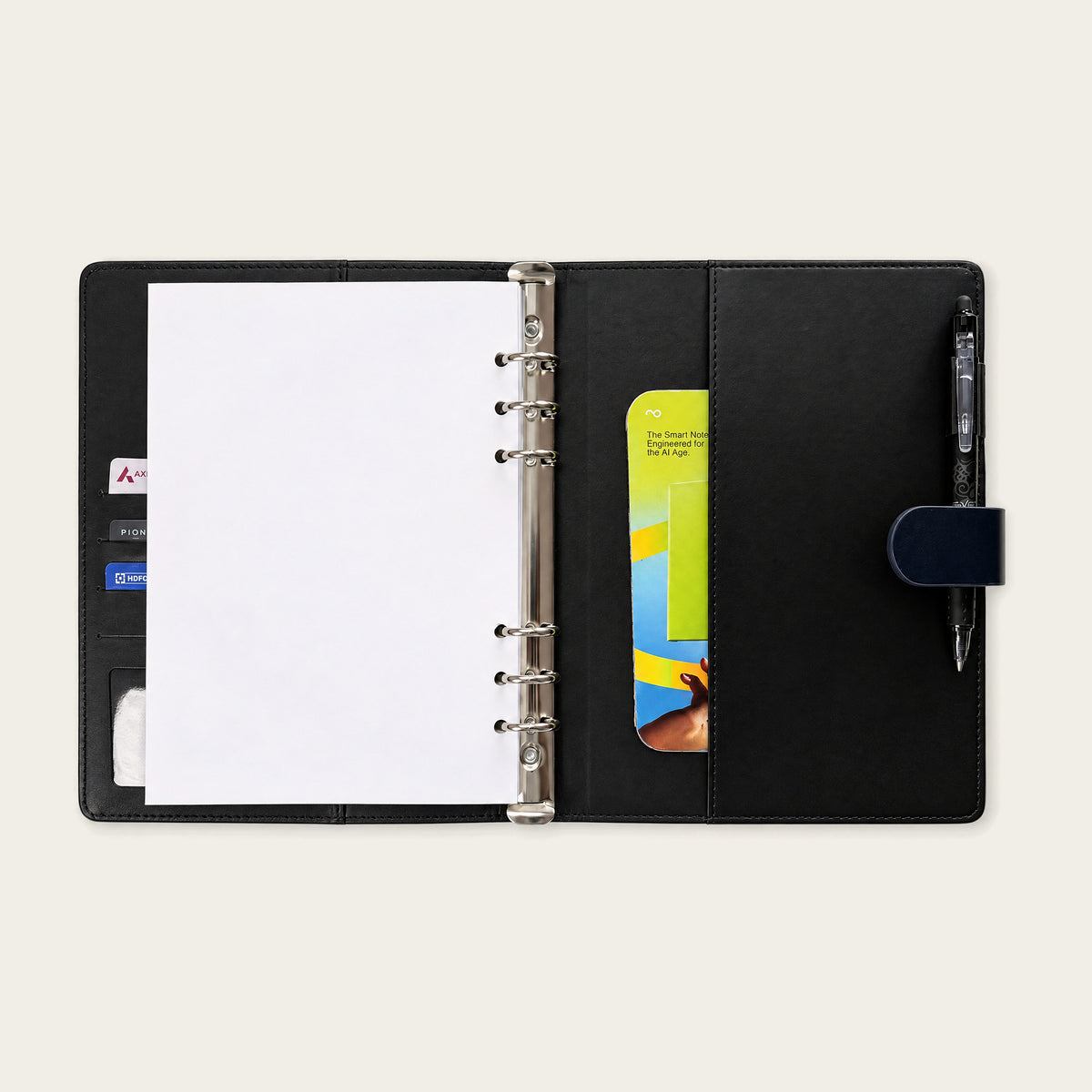 Infinote Executive Series AI Planner Smart Notebook – Navy Blue, inside back pocket