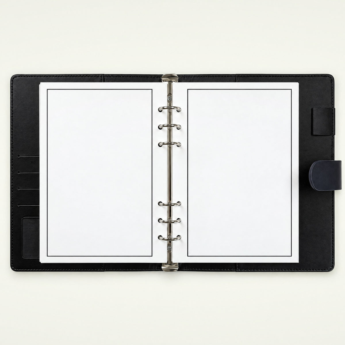Infinote Executive Series AI Planner Smart Notebook – Navy Blue, open, blank pages