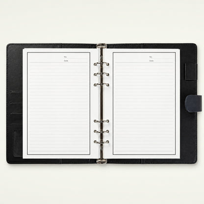 Infinote Executive Series AI Planner Smart Notebook – Navy Blue, open, ruled pages