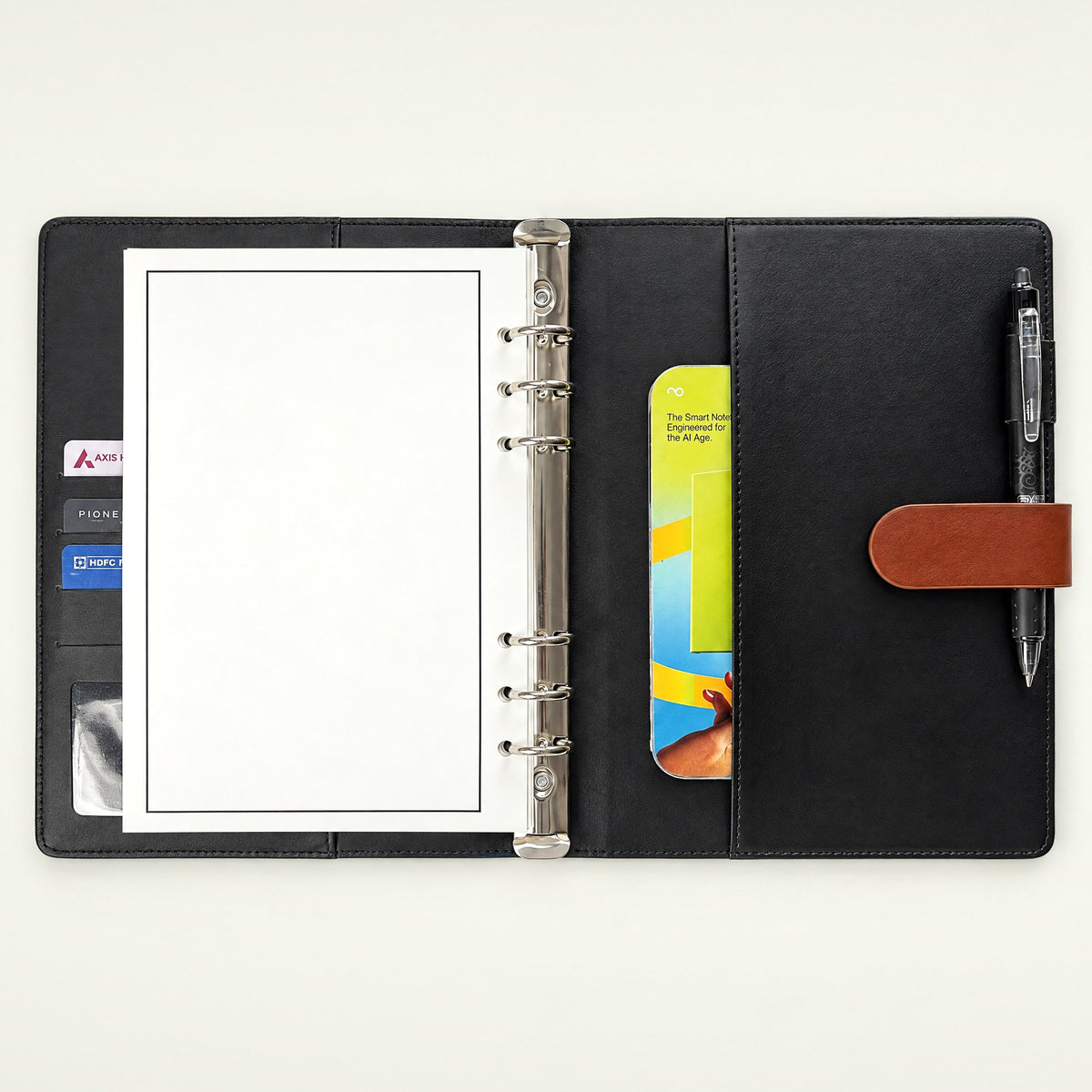 Infinote Executive Series AI Planner Smart Notebook – Tan Brown, inside back pocket