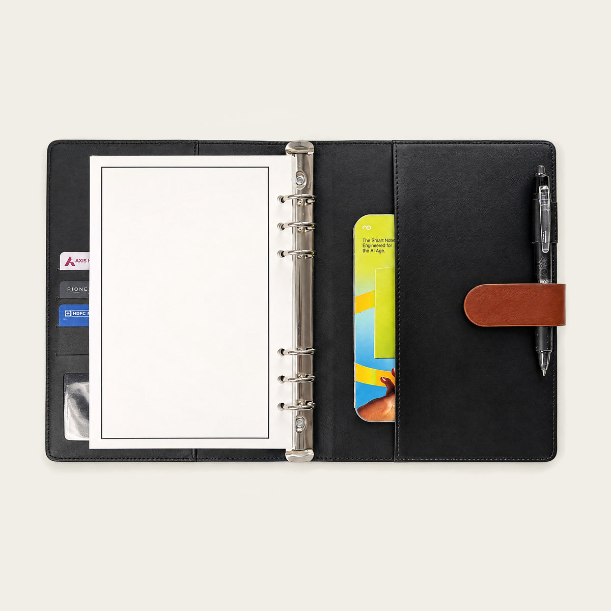 Infinote Executive Series AI Planner Smart Notebook – Tan Brown, inside back pocket