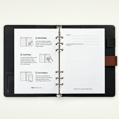 Infinote Executive Series AI Planner Smart Notebook – Tan Brown, instructions page