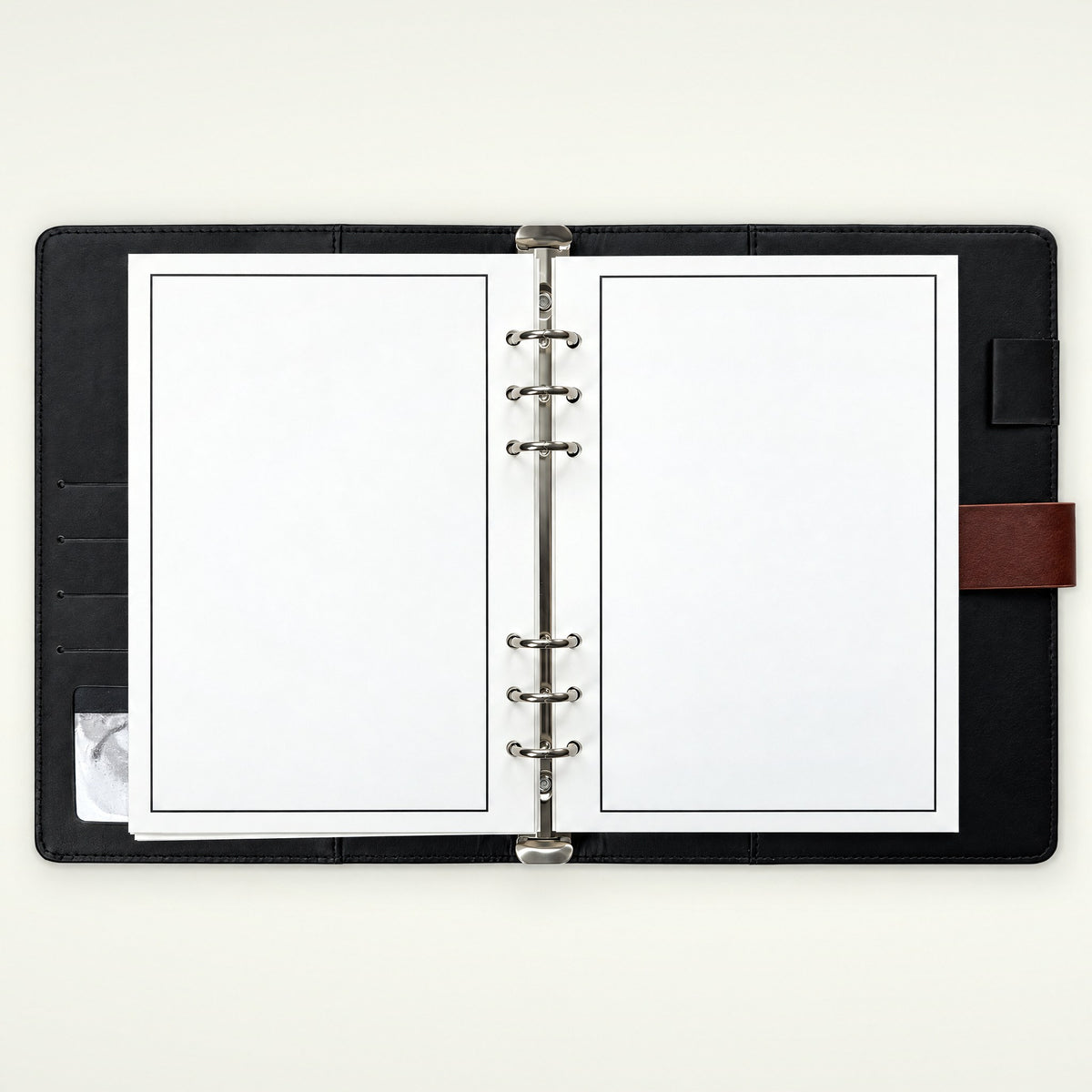 Infinote Executive Series AI Planner Smart Notebook – Tan Brown, open, blank pages