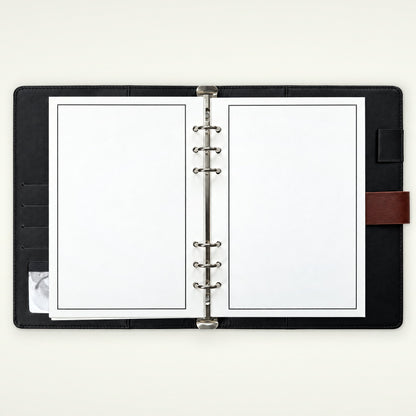 Infinote Executive Series AI Planner Smart Notebook – Tan Brown, open, blank pages