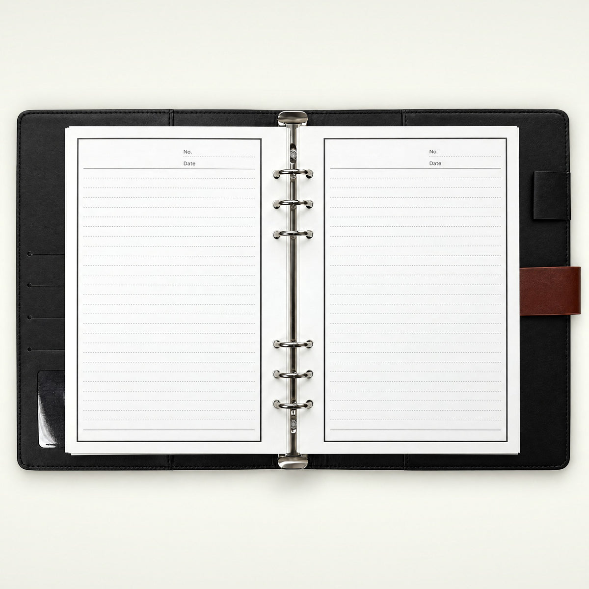 Infinote Executive Series AI Planner Smart Notebook – Tan Brown, open, ruled pages