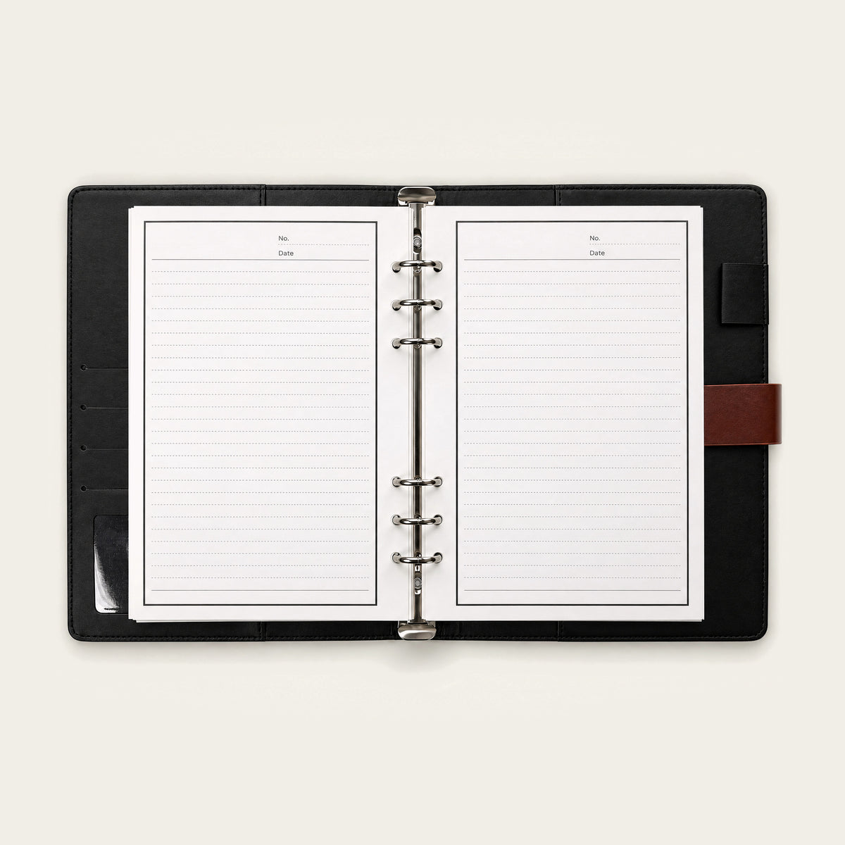 Infinote Executive Series AI Planner Smart Notebook – Tan Brown, open ruled pages