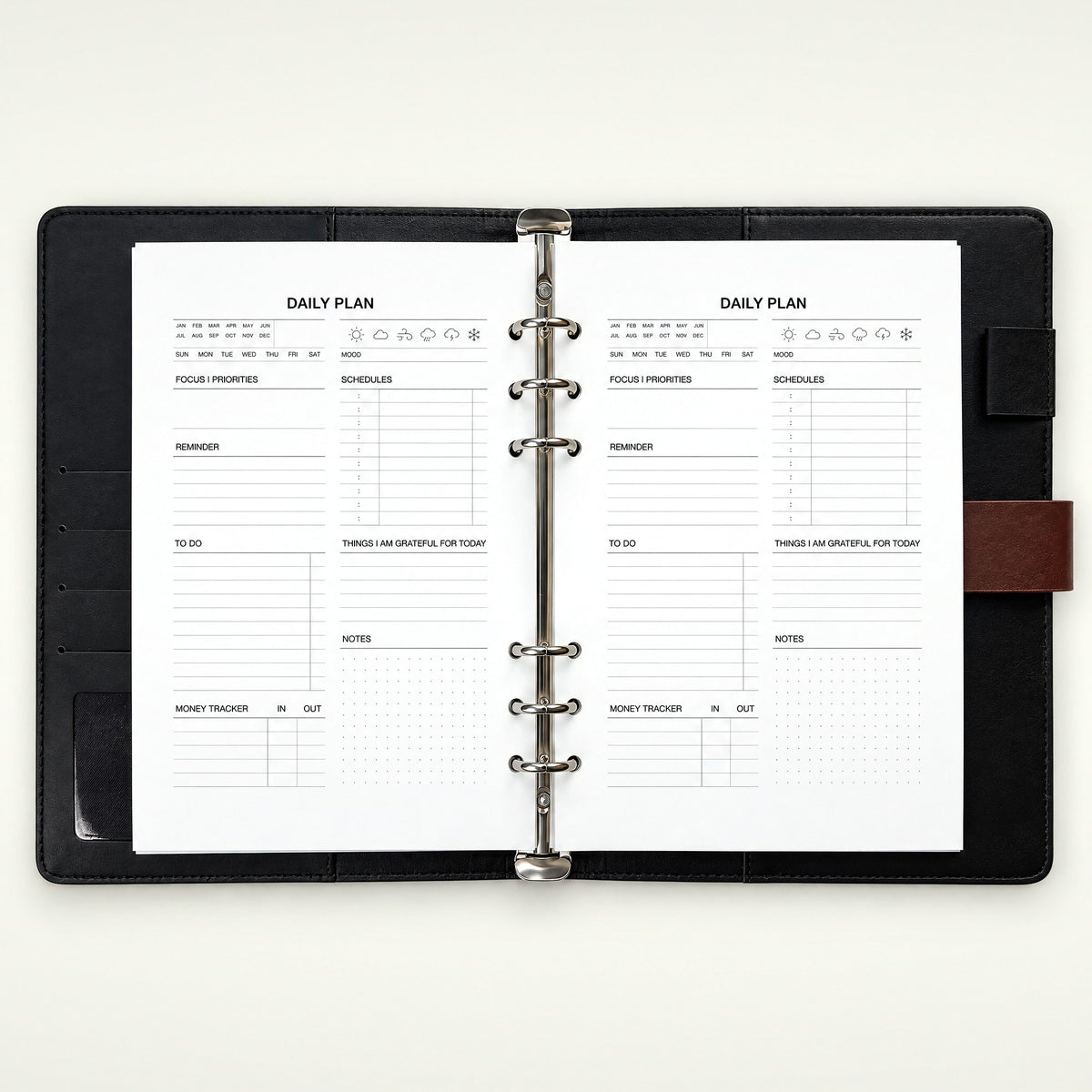 Infinote Executive Series AI Planner Smart Notebook – Tan Brown, planner pages