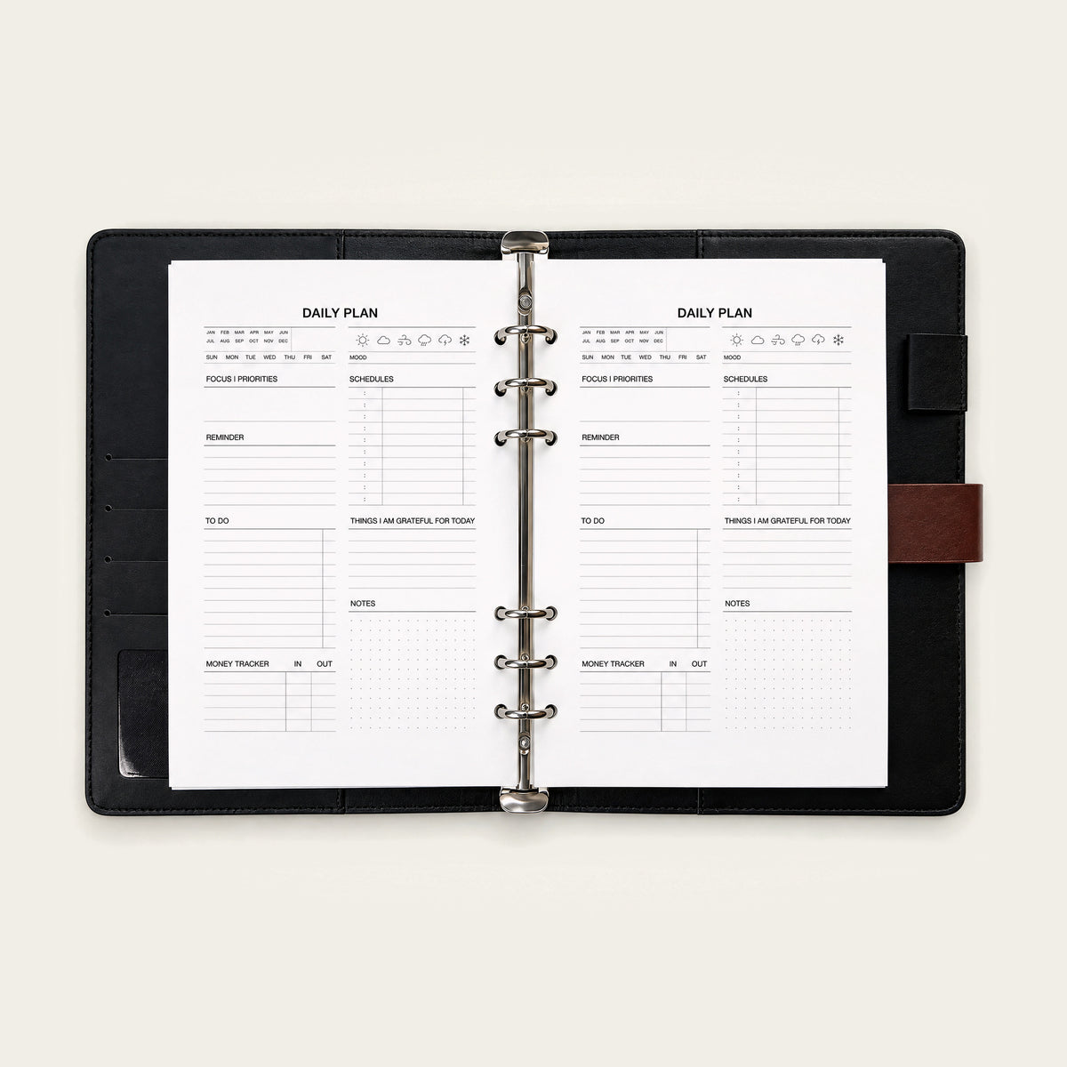 Infinote Executive Series AI Planner Smart Notebook – Tan Brown, planner pages 1
